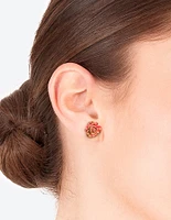 Plastic Large Rose Stud Earrings