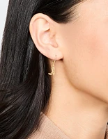 Gold Cowboy Boot Huggie Earrings