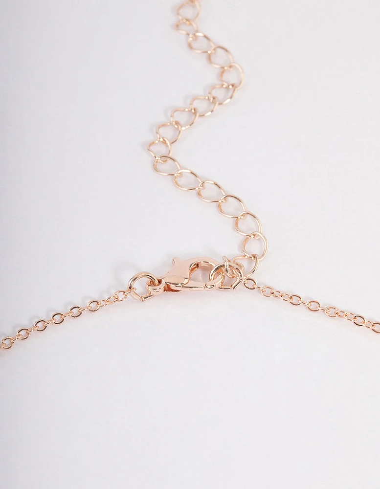 Rose Gold Diamante Heart Jewellery Set