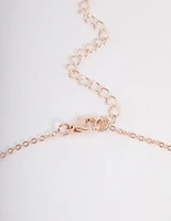 Rose Gold Diamante Heart Jewellery Set