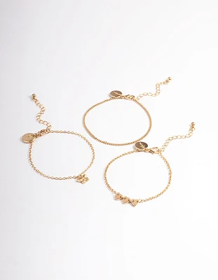 Gold Heart & Butterfly Bracelet Pack