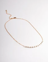 Gold Pearl Smile Necklace