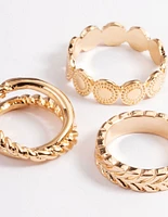 Gold Disc Band & Plain Ring Pack