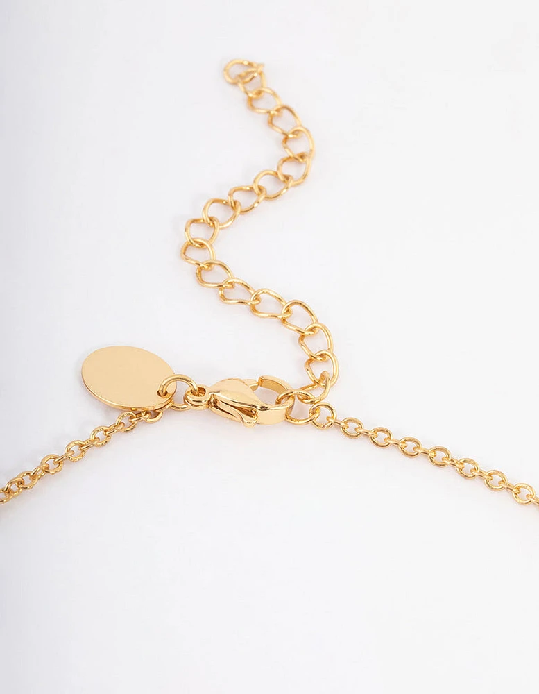 Gold Plated Stainless Steel Butterfly Y-Necklace