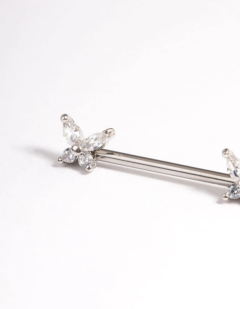 Surgical Steel Butterfly Nipple Bar