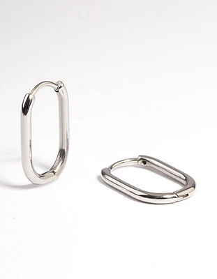 Surgical Steel Rounded Rectangle Hoop Earrings