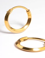 Gold Plated Surgical Steel Bevelled Hoop Earrings