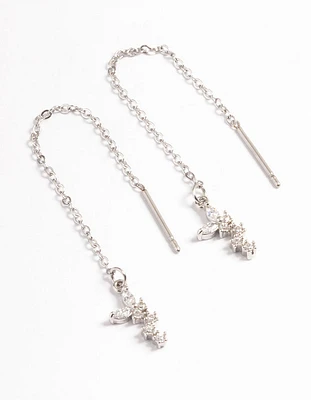 Silver Surgical Steel Butterfly Chain Drop Earrings