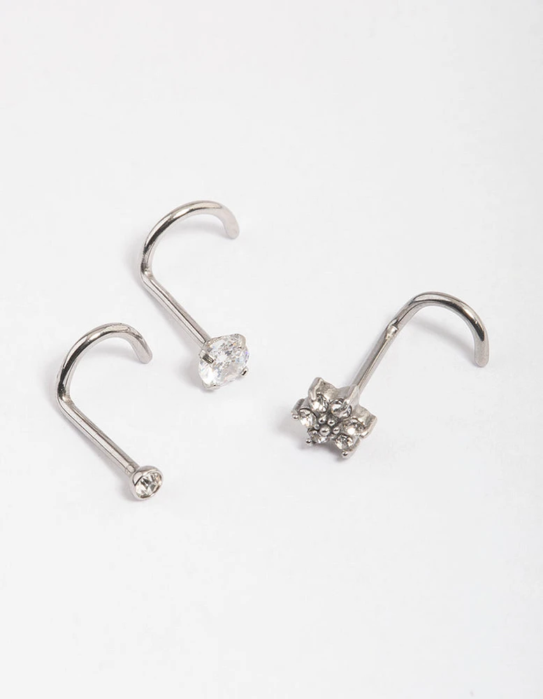 Surgical Steel Flower Nose Pack