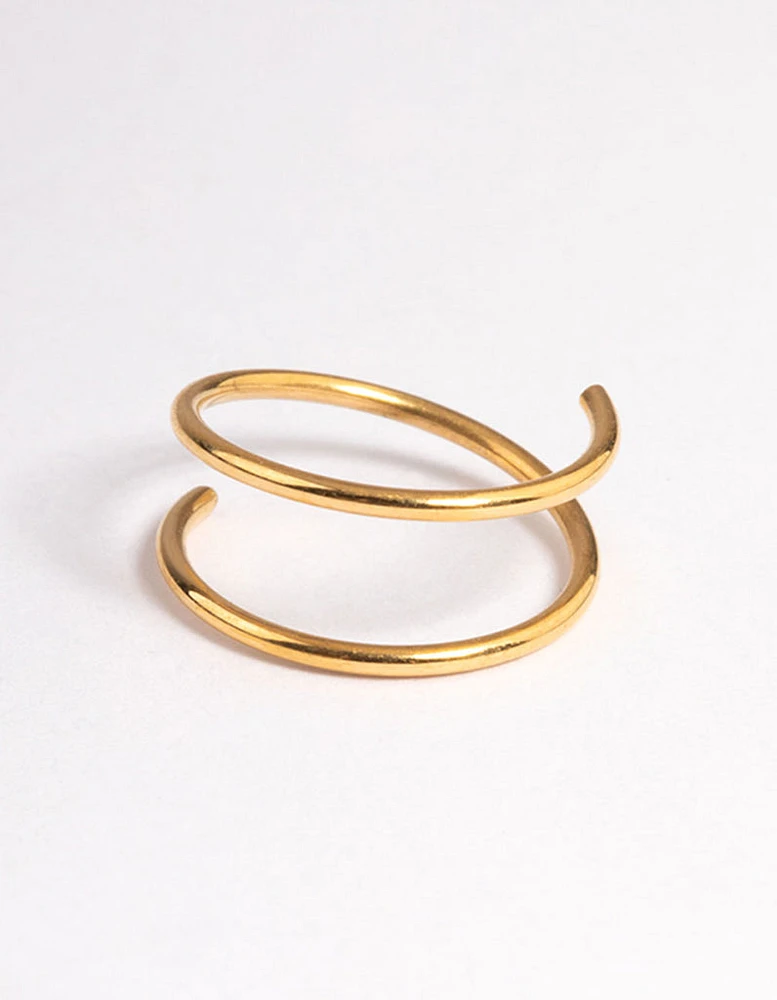 Gold Plated Surgical Steel Double Twist Nose Ring