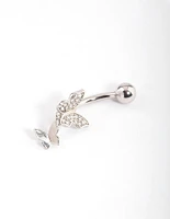 Titanium Double Butterfly Belly Ring