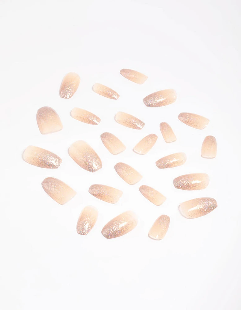 Silver Glitter Tips Press On Nails
