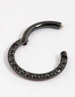 Coated Black Titanium Clicker Ring 8mm