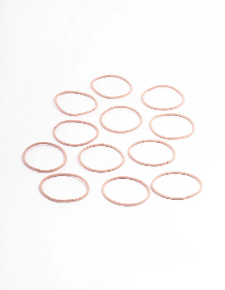 Fabric Basic Thin Hair Ties 12-Pack