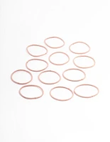 Fabric Basic Thin Hair Ties 12-Pack