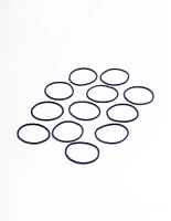 Navy Fabric Basic Thin Hair Ties 12-Pack