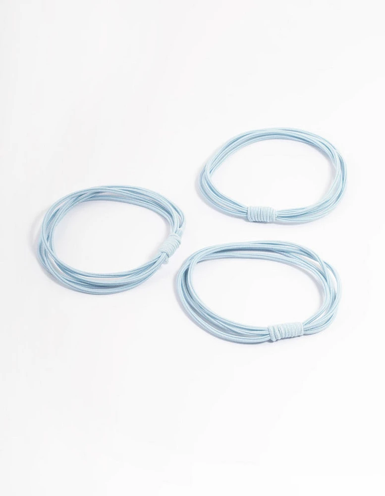 Blue Fabric Hair Tie Pack