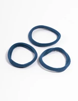 Navy Fabric Hair Tie Pack