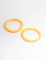 Yellow Plastic Narrow Hair Spiral Pack
