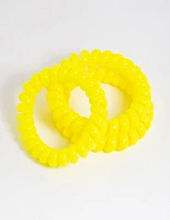 Yellow Plastic Large Hair Spiral Pack