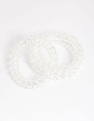 Clear Plastic Large Hair Spiral Pack