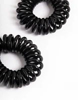 Black Plastic Mini Hair Spiral Pack