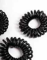 Black Plastic Mini Hair Spiral Pack