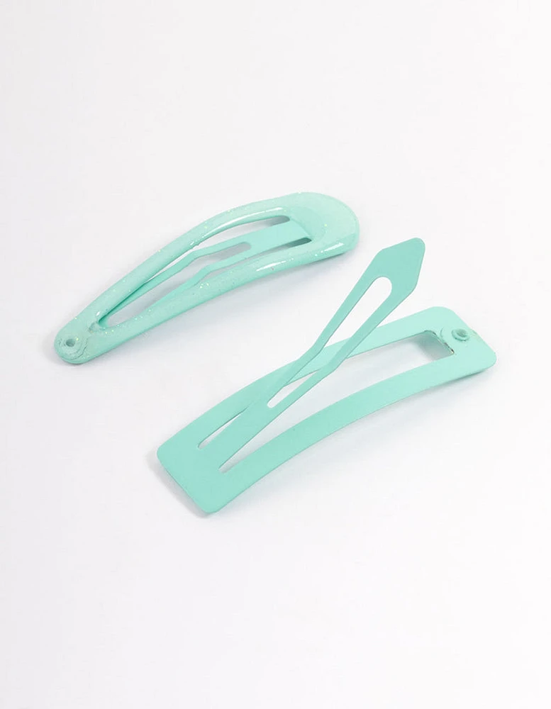 Coated Teal Mixed Bubble Snap Clip Pack