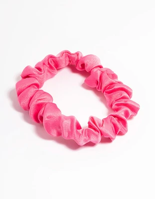 Fuchsia Fabric Clamp Thin Scrunchie