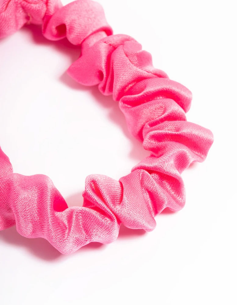 Fuchsia Fabric Clamp Thin Scrunchie