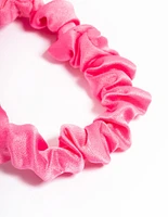 Fuchsia Fabric Clamp Thin Scrunchie