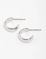 Rhodium Surgical Steel Wide Hoop Earrings