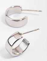 Rhodium Surgical Steel Wide Hoop Earrings