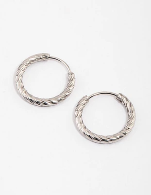 Surgical Steel Twist Hoop Earrings