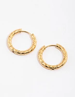 Gold Plated Surgical Steel Scaled Hoop Earrings