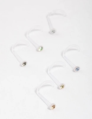 Surgical Steel Assorted Nose Studs 6-Pack