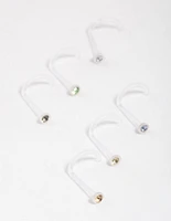 Surgical Steel Assorted Nose Studs 6-Pack