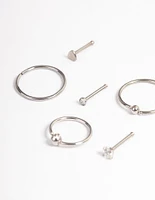 Surgical Steel Ball Ring Nose 6-Pack