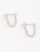 Sterling Silver Chain Front & Back Earrings