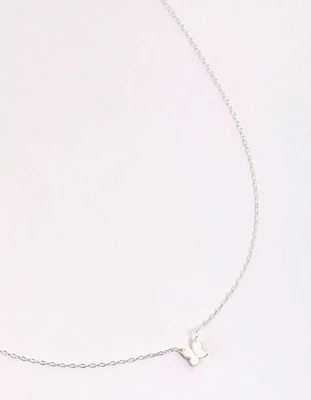 Sterling Silver Polished Butterfly Necklace