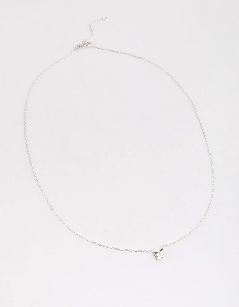 Sterling Silver Polished Butterfly Necklace