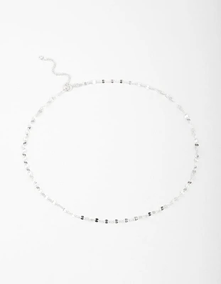 Sterling Silver Mirror Link Choker