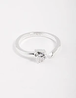 Sterling Silver Cubic Zirconia Heart Wrap Ring