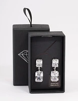 Rhodium Large Radiant Drop Earrings