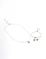 Silver Round Cubic Zirconia Jewellery Set