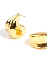 Gold Plated Stainless Steel Thick Scoop Earrings