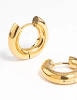 Gold Plated Stainless Steel Thick Huggie Earrings