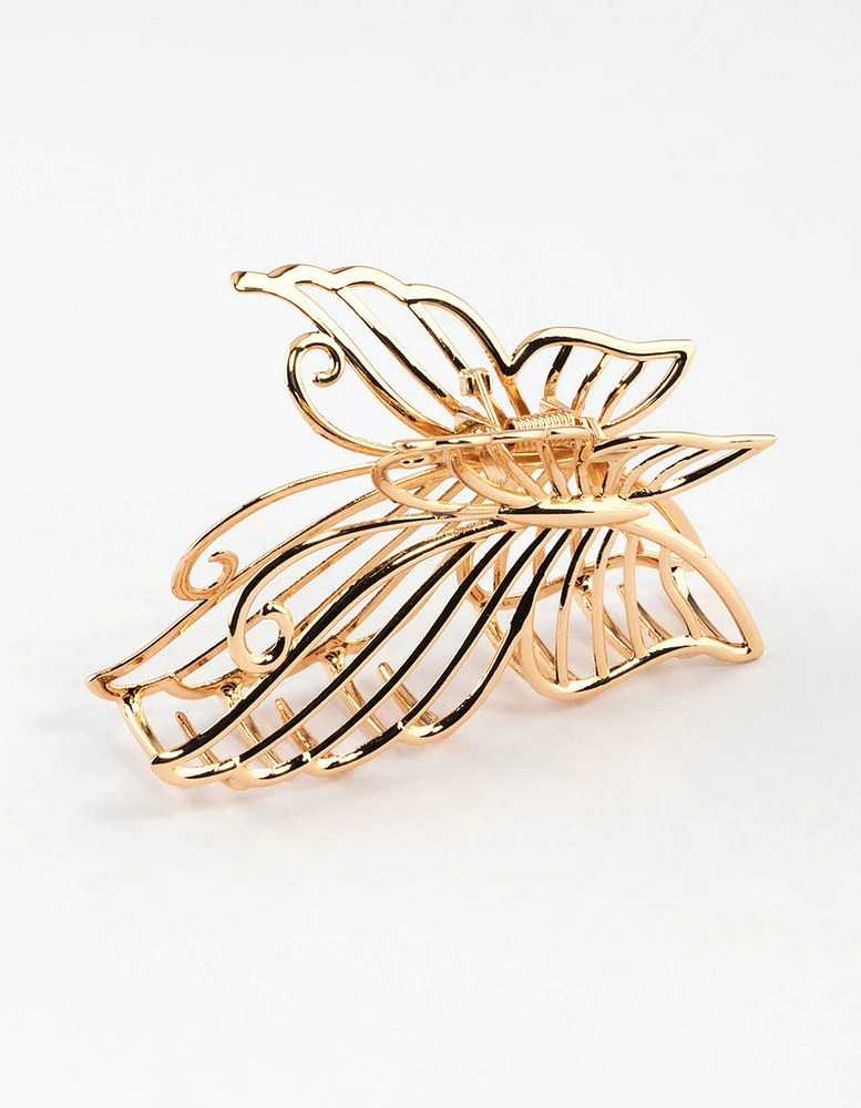 Gold Detail Butterfly Claw Clip