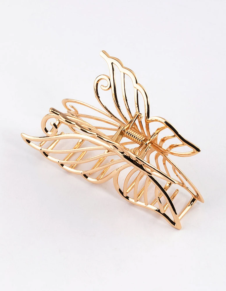 Gold Detail Butterfly Claw Clip