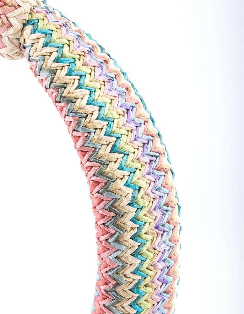 Multi-coloured Fabric Woven Knot Headband